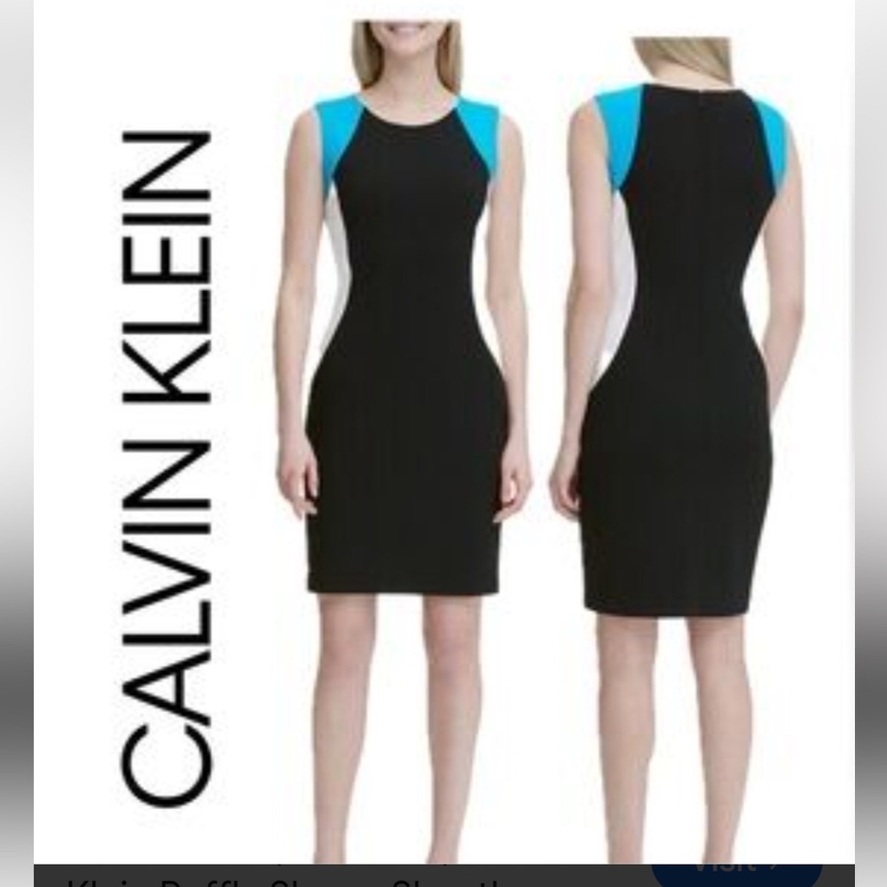 Calvin Klein Color Block Sleeveless Shift Dress Sz.10